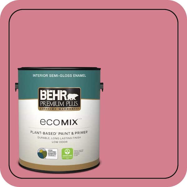 BEHR PREMIUM PLUS 1 gal. #P140-4 I Pink I Can Semi-Gloss Enamel