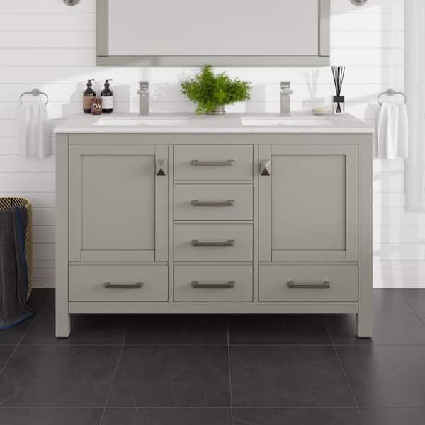 Beaumont Decor Hampton 54-in Gray Bathroom Vanity Cabinet Beaumont Decor Hampton 54-in Gray Bathroom Vanity Cabinet