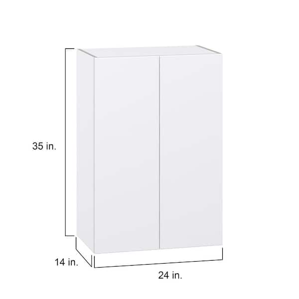 J COLLECTION Fairhope Bright White Slab Assembled Wall Kitchen Cabinet (30 in. W x 35 in. H x 14 in. D)