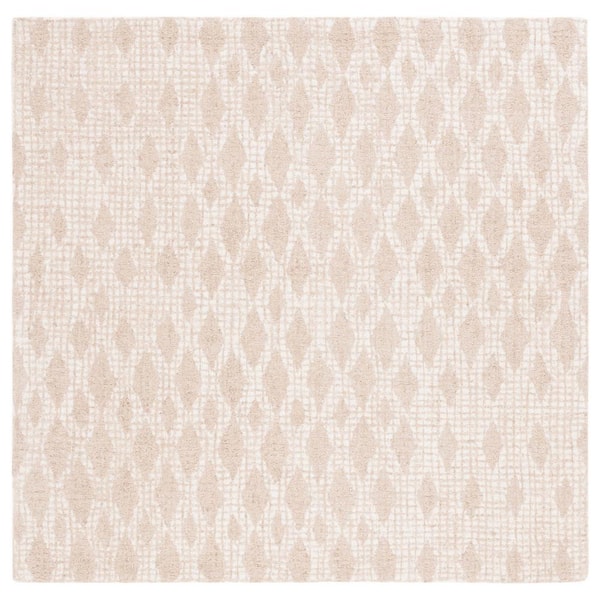 SAFAVIEH Abstract Beige/Ivory 6 ft. x 6 ft. Geometric Diamond Square Area Rug