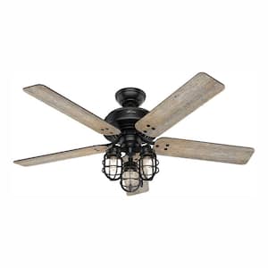 Port Isabel 52 in. LED Indoor/Outdoor Matte Black Ceiling Fan with Light Kit