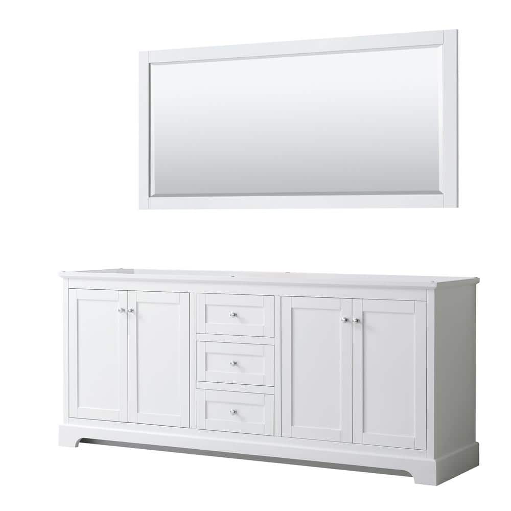 Avery 79 in. W x 21.75 in. D Bathroom Vanity Cabinet Only with Mirror in White price history on PriceWatchPro