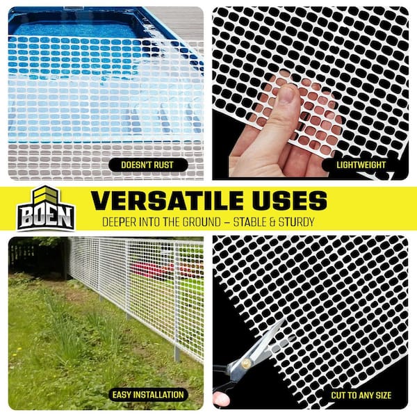 BOEN 4 ft. x 50 ft. White Construction Snow/Safety Barrier Fence