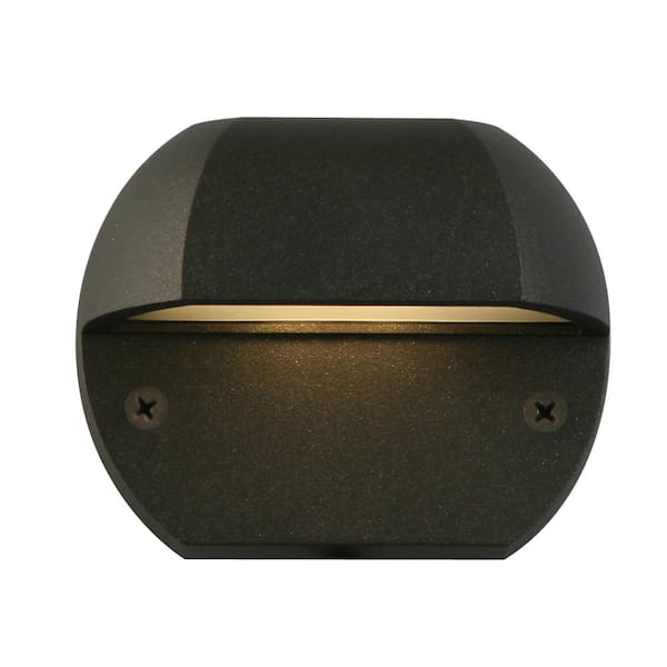 Hampton Bay Low-Voltage LED Black Flushmount Brick Step/Stair Light 1001492883 