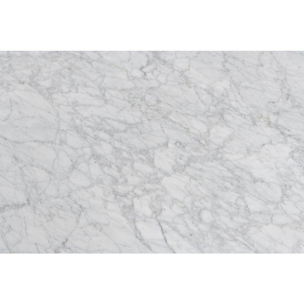 Vezzana 32" Square White Marble Table with Oak Legs