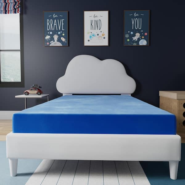OMNE SLEEP Omne Kids Twin Medium to Firm Memory Foam 7 in. Mattress with Blue Water-Resistant Cover