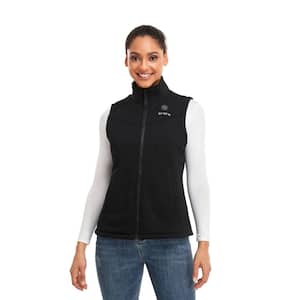Women's Large Black 7.38-Volt Lithium-Ion Heated Fleece Vest with (1) Upgraded Battery and Charger