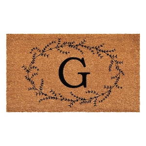 Rustic Leaf Vine Monogrammed Doormat, 36" x 72" (Letter G)