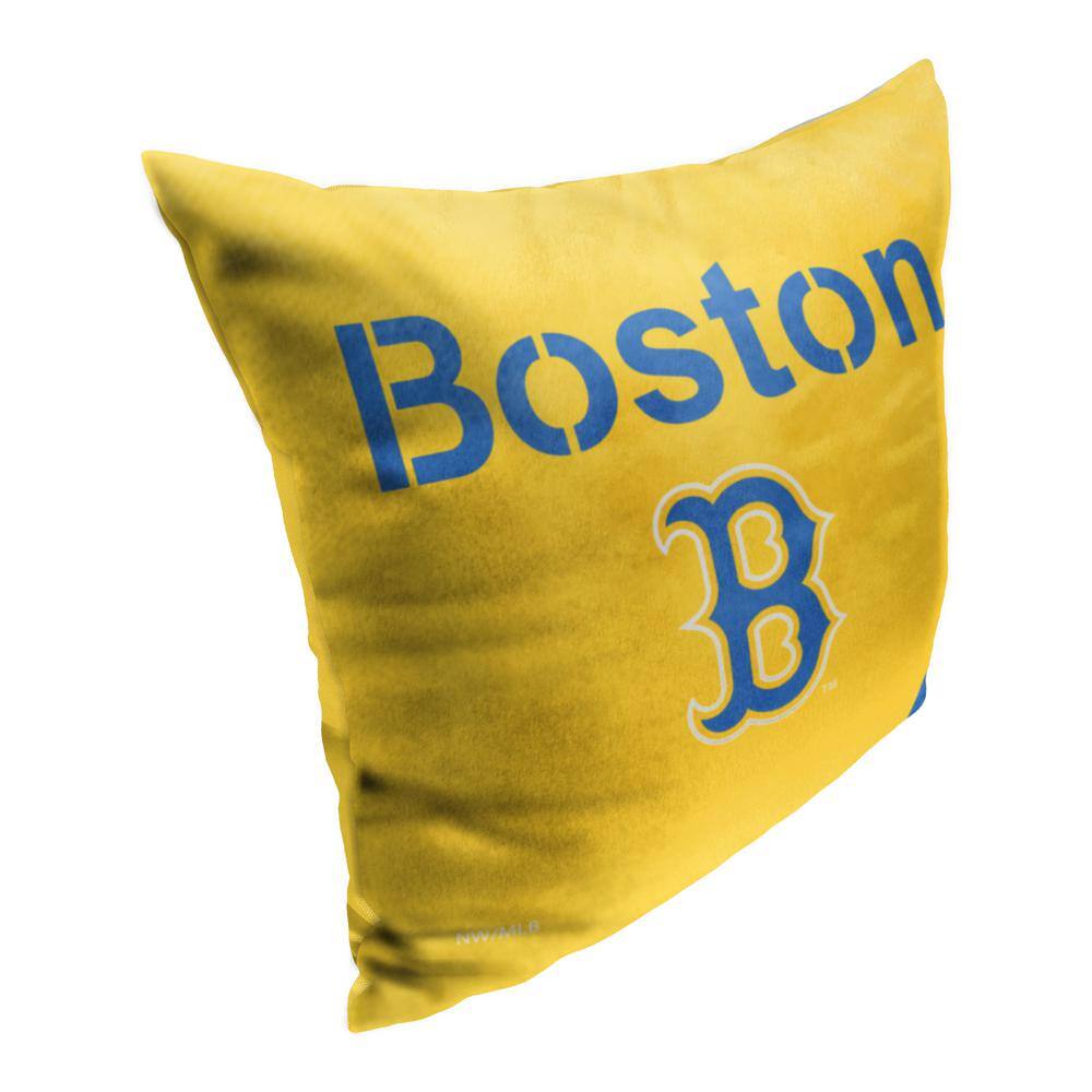 Boston Red Sox Yellow and Blue Square Throw Pillow