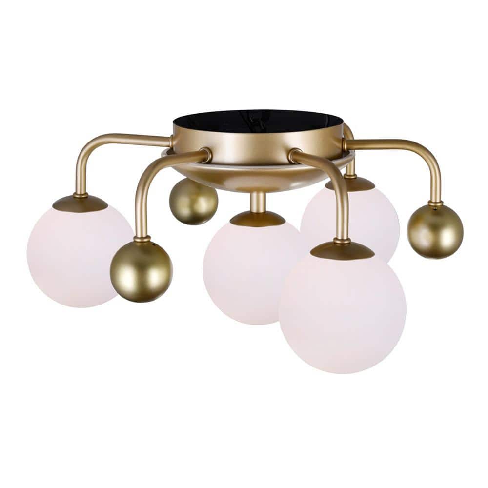Element 16" Sun Gold Glass Sphere LED Flush Mount Light