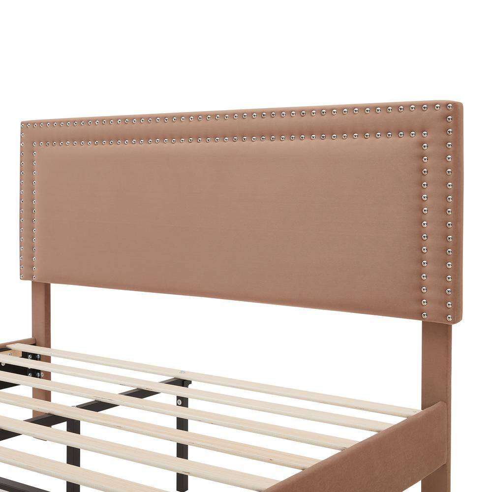 Upholstered Bed with Adjustable Headboard, No Box Spring Needed Platform Bed Frame, Bed Frame Gray Queen Bed - thumbnail 7