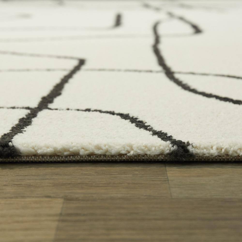 Descartes Charcoal and Ivory Square Synthetic Area Rug