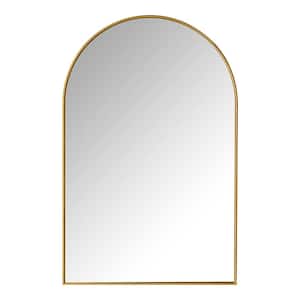 Large Arched Gold Classic Accent Mirror (39 in. H x 26 in. W)