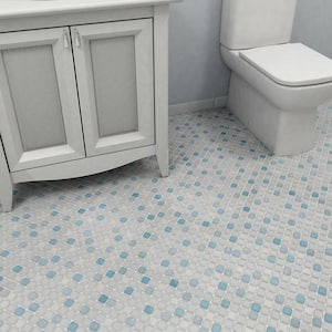 Crystalline Square Blue 11-3/4 in. x 11-3/4 in. Porcelain Mosaic Tile (9.8 sq. ft./Case)