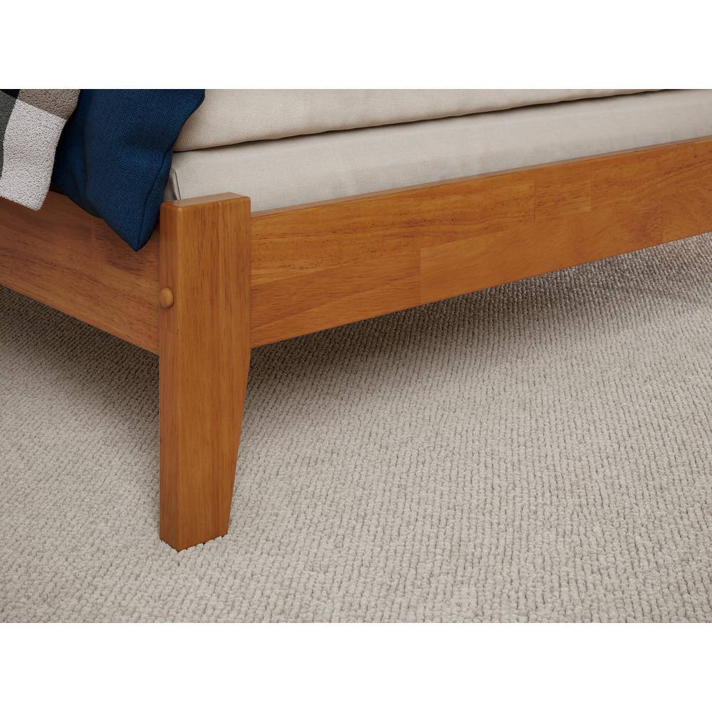 Light Toffee Full Wood Mission Platform Bed with Headboard