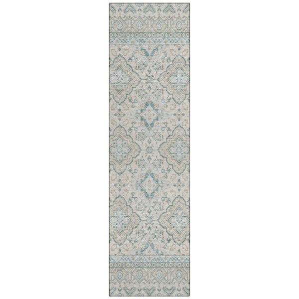 Chantille Machine Washable Indoor/Outdoor Abstract ACN3104 Linen 2 ft. x 7 ft. Runner Rug