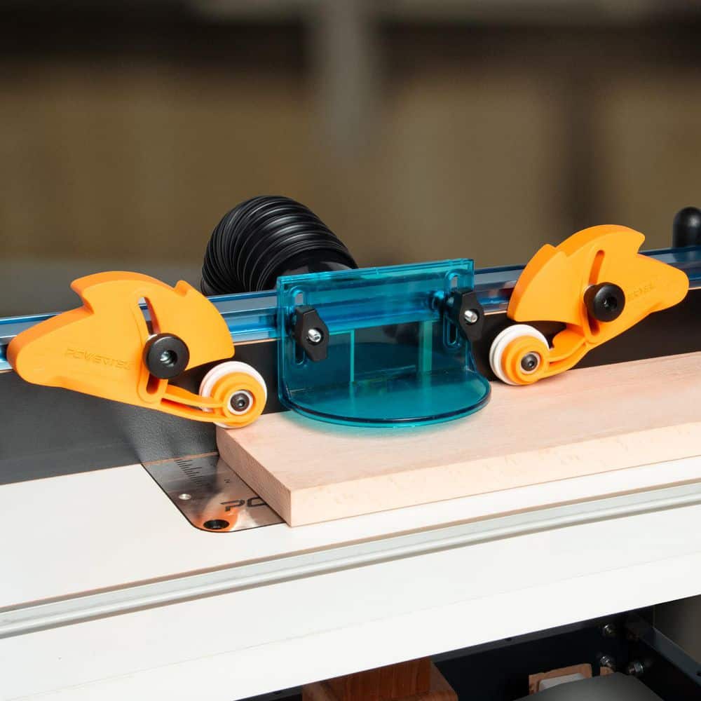 POWERTEC Adjustable Stock Guide with 1-Way Roller, Kickback