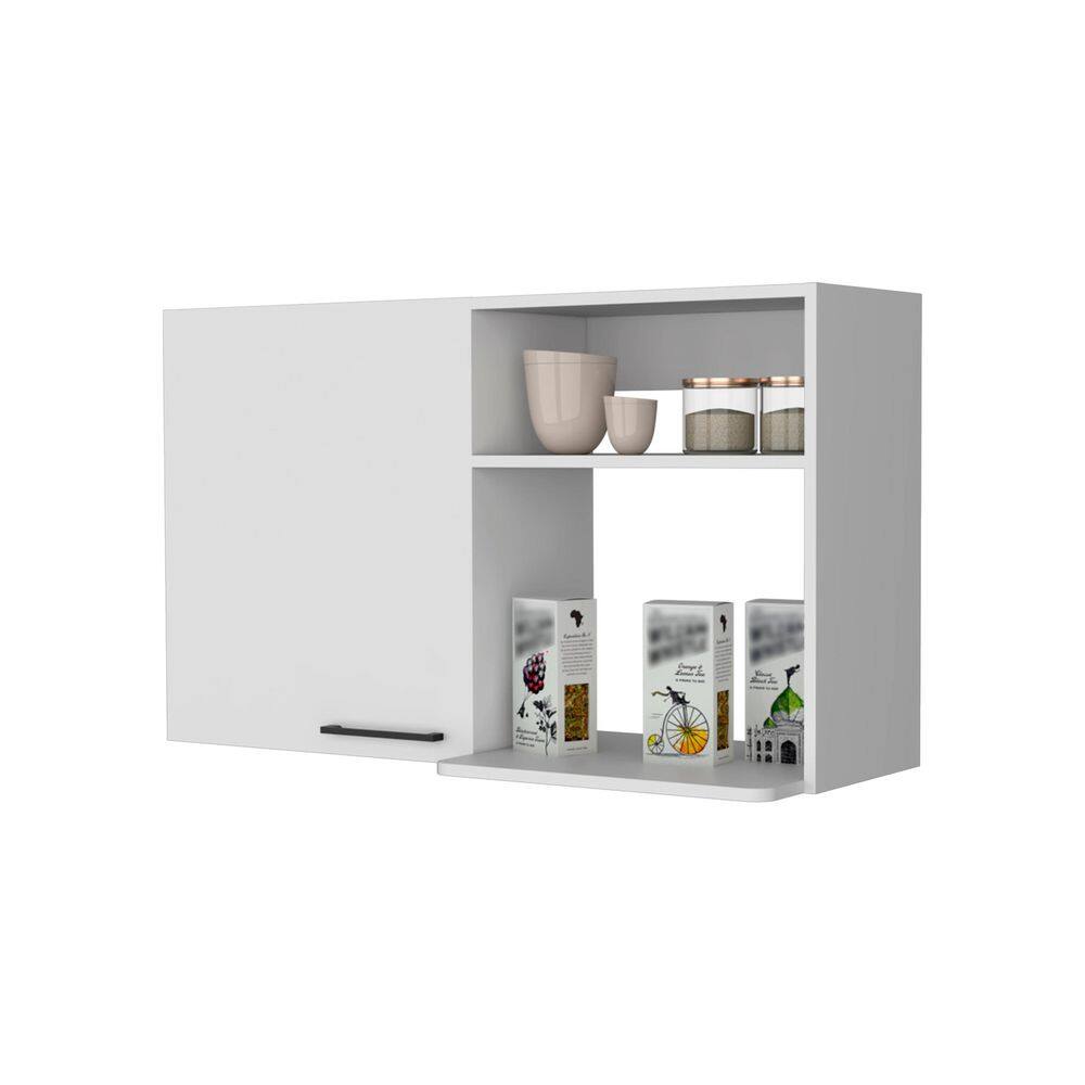 15.70 in. W x 40 in. D x 23.60 in. H Bathroom Storage Wall Cabinet in White with 4 Shelves and Door price history on PriceWatchPro