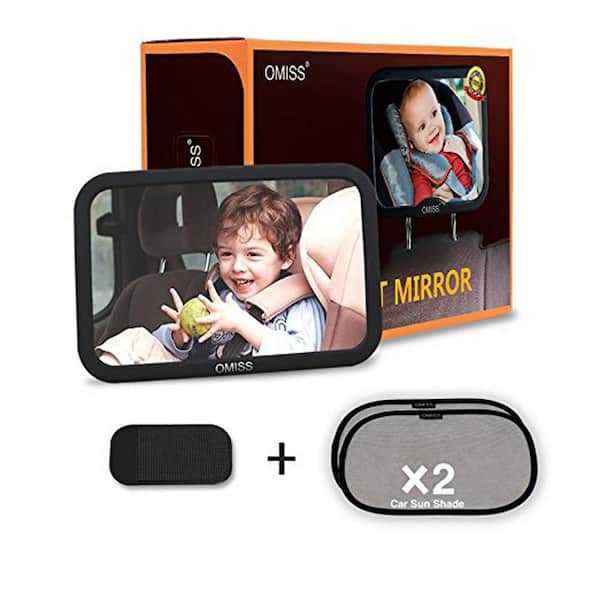 Unbranded Baby Mirror Rear Facing to See Babies with Free Baby Car Window ShadesPlus Anti-slipping Pad (10 in. Black)