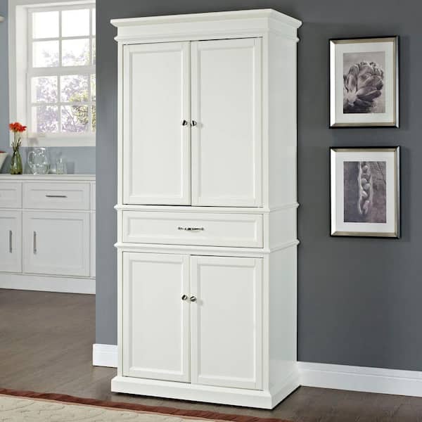 Crosley Parsons White Storage Cabinet, Home Depot Kitchen Storage Cabinets
