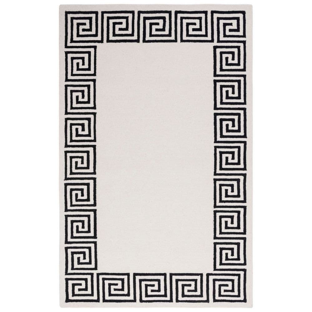 Ivory Maze Rug SAFAVIEH Metro 8 ft. x 10 ft. Ivory/Black Maze Border Area Rug MET275Z ...