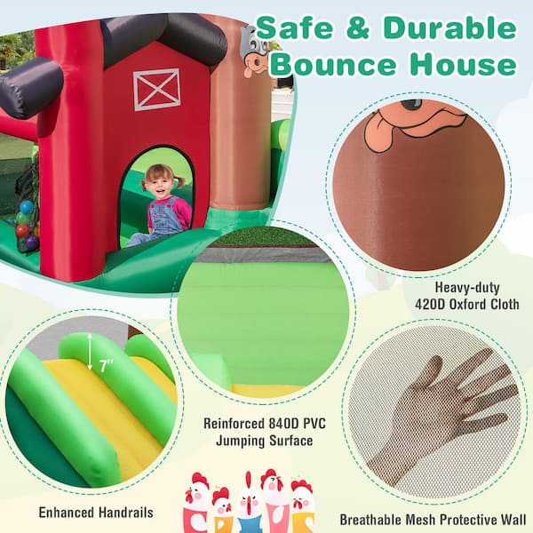 Costway Inflatable Bounce House Kids Bouncy Jumping Castle with Dual Slides  and 480-Watt Blower NP10370US - The Home Depot