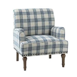 Belluno Navy Armchair with Nailhead Trim