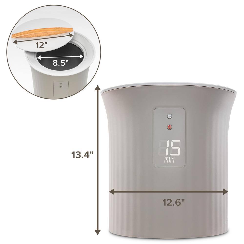 LiveFine Gray Electric Towel Warmer with LCD Display