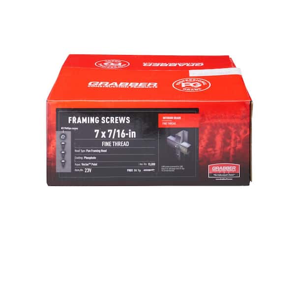 Grabber #7 x 7/16 in. Phillips Pan-Framing Head Fine Thread Vector