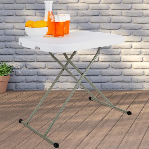 Lavish Home 20.5 in. White Plastic Folding Personal Table