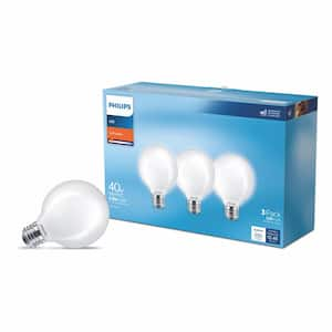 40-Watt Equivalent G25 Frosted Glass Non-Dimmable E26 LED Light Bulb EyeComfort Technology Soft White 2700K (3-Pack)