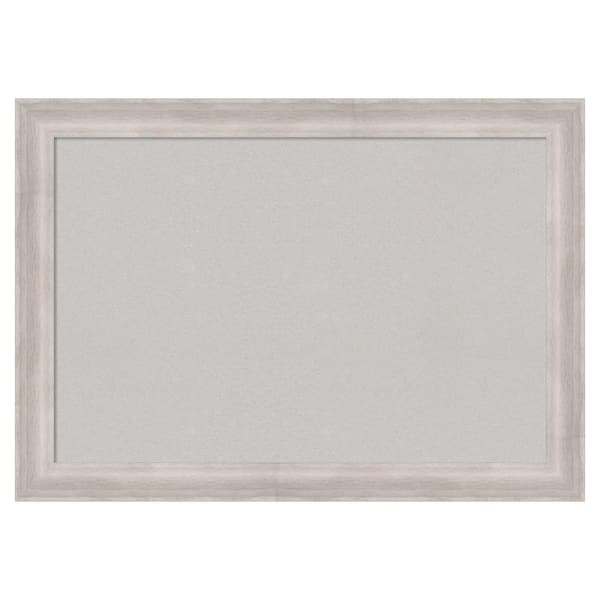 Amanti Art Beachwood Grey Wood Framed Grey Corkboard 41 in. x 29 in. Bulletin Board Memo Board