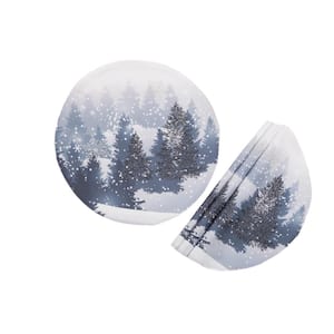 0.1 in. H x 16 in. W Round Winter Wonderland Double Layer Christmas Placemat (Set of 4)
