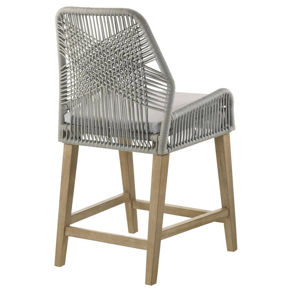 Nakia Dark Gray Woven Rope Back Counter Height Stools