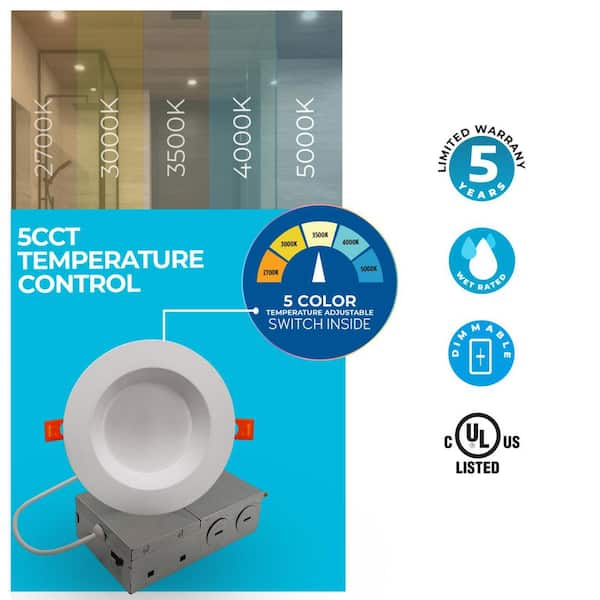 Bulbrite 6 in. Canless, 75-Watt Equivalent, New Construction