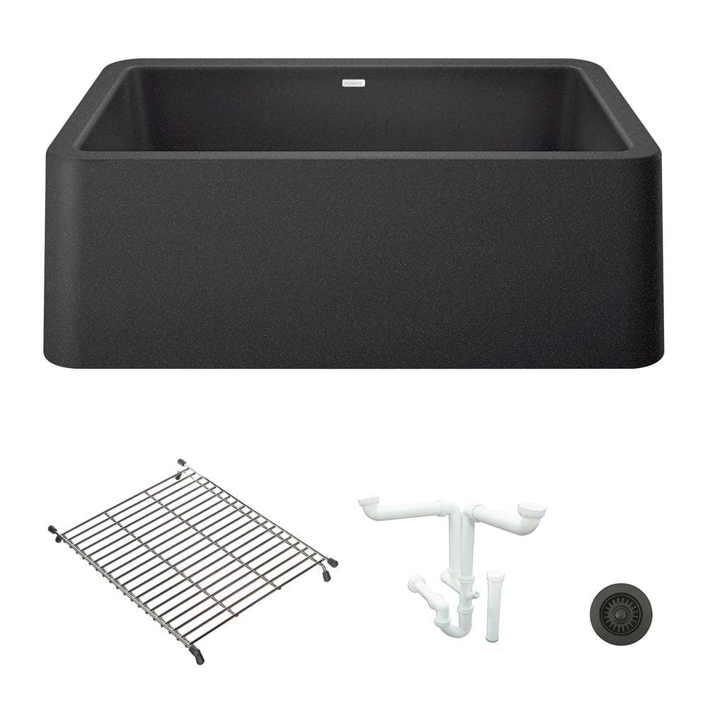 Ikon 30 in. Farmhouse/Apron-Front Single Bowl Anthracite Granite Composite 