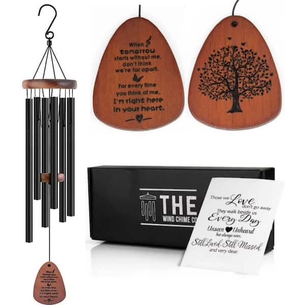 The Wind Chime CO Memorial Wind Chimes, Home Decor Outdoor Garden, Soothing Melodic Tones with Mute Option.
