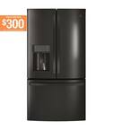 Profile 22.1 cu. ft. French Door Refrigerator with Hands Free Autofill in Black Stainless Steel, Counter Depth