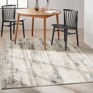 CK022 Infinity Ivory Grey Blue 5 ft. x 7 ft. All-over design Contemporary Area Rug