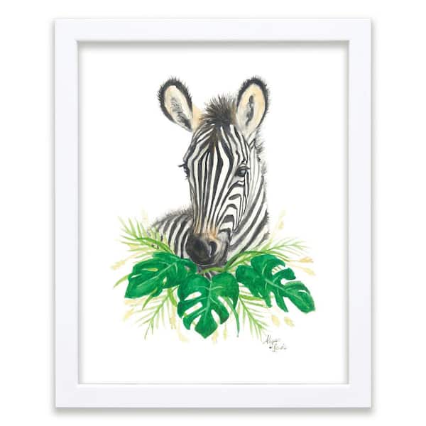 Unbranded Safari Littles "Zebra" by Alyssa Lewis Individual White Framed Animal Art Print 24 in. x 18 in.