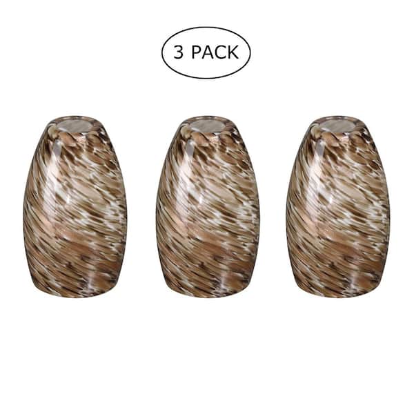 7.64 in. Brown Glass Globe Pendant Shade for Mini Pendant with 1.65 in. Lip Fitter (Not Included) (3-Pack)