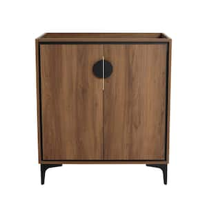 29.13 in. W x 17.91 in. D x 33.07 in. H Engineered Wood Brown Bath Vanity Cabinet without Top with 2 Soft Closing Doors