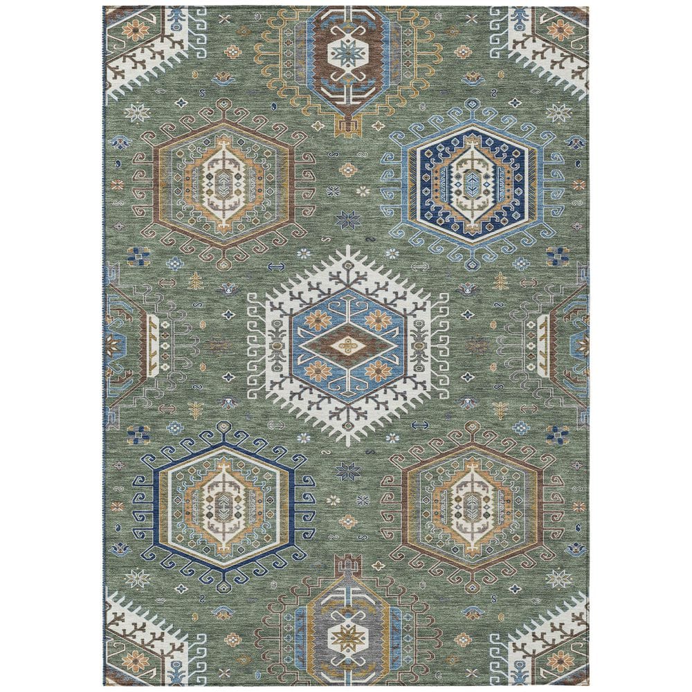 Chantille Machine Washable Indoor/Outdoor Abstract ACN2574 Basil 9 ft. x 12 ft. Area Rug price history on PriceWatchPro