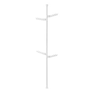 122 in. White Adjustable Laundry Pole/Drying Rack for Indoor, Balcony