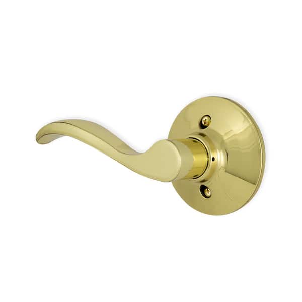 Naples Polished Brass Left Hand Dummy Door Lever