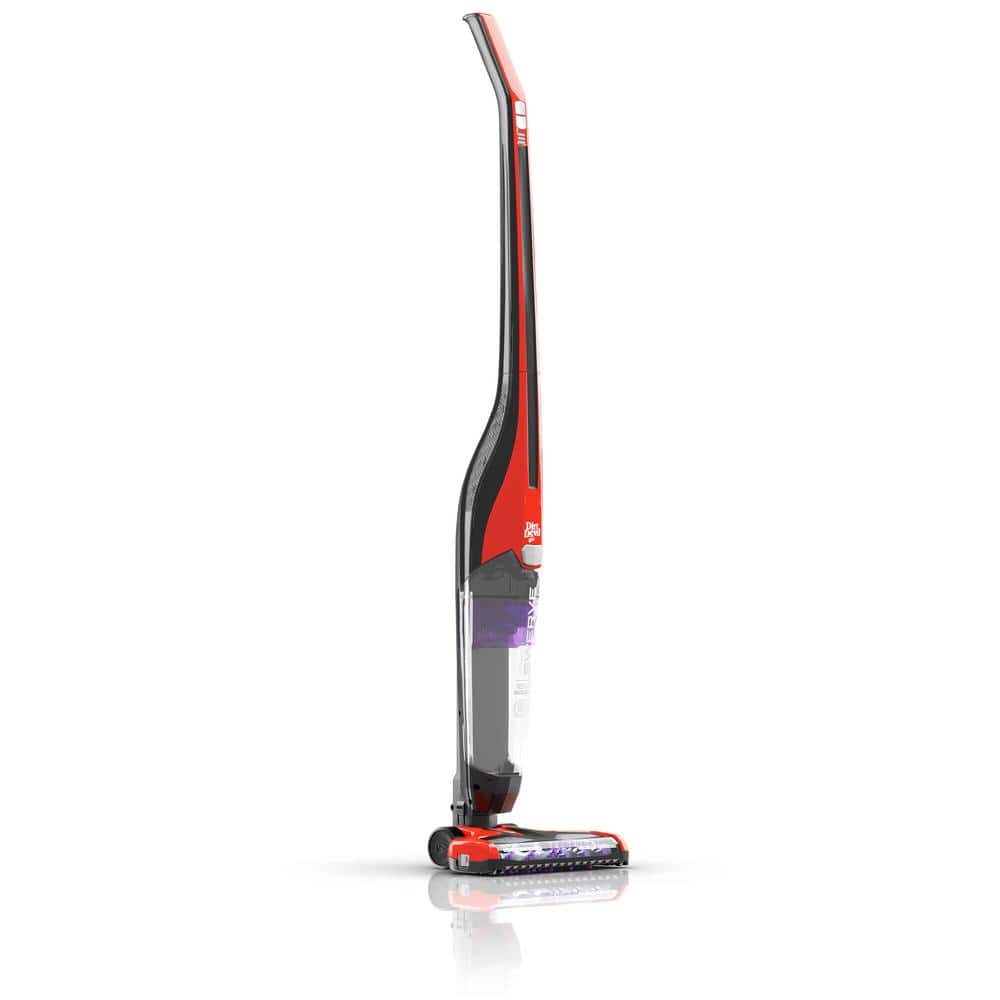Red Cordless Bagless Stick Vacuum for Pets with Plastic Handle