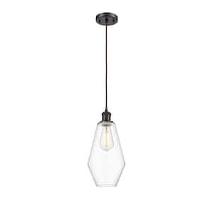 Cindyrella 1-Light Oil Rubbed Bronze Statement Pendant Light with Clear Glass Shade