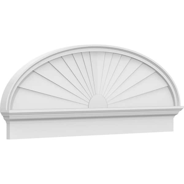 2-3/4 in. x 52 in. x 19-7/8 in. Elliptical Sunburst Architectural Grade PVC Combination Pediment