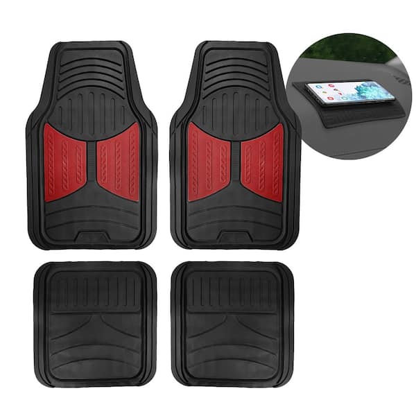 FH Group Burgundy Trimmable Liners Monster Eye Car Floor Mats - Universal Fit for Cars, SUVs, Vans and Trucks - Full Set