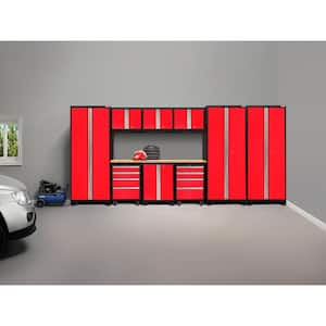 Bold Series 10-Piece 24-Gauge Steel Garage Storage System in Deep Red (162 in. W x 77 in. H x 18 in. D)